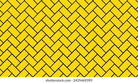 Yellow and black brick tile wall or floor background