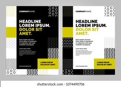 Yellow and black Brochure Layout template, cover design background and annual reports.