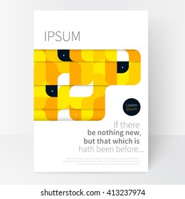 yellow and black Brochure, leaflet, flyer, cover template. Modern Geometric Abstract background. minimalistic design creative concept. vector EPS 10