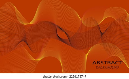 Gelb, Schwarz, braune Streifen in Bewegung auf ziegelrotem Hintergrund, Vektorgrafik für Websites, Banner, Präsentationen, Hintergrund, Flyer