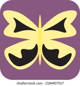 Yellow and black butterfly, illustration, vector on a white background.