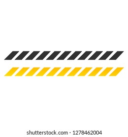yellow and black caution ribbon icon, vector illustraction isolated on white background