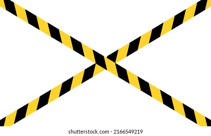 Yellow and black caution tape. Warning tape on white background. Hazard zone. Crime zone. 