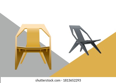 Yellow and black chairs. Comfort concept