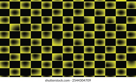Yellow and black checkered flag for racing background and texture.