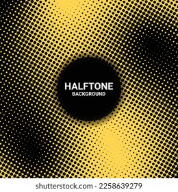 Yellow And Black Color Halftone Abstract Pattern Background. Gradient. Vintage. Wallpaper. Vector