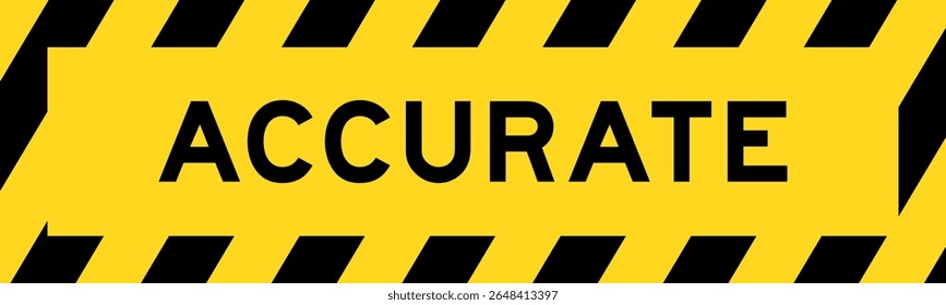 Cor amarela e preta com linha listrada etiqueta banner com palavra precisa