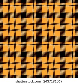 Las líneas rayadas de color amarillo y negro tartan comprueban el fondo de patrón de cuadros sin costuras para el diseño textil, servilleta, pañuelo, manta, cubierta, mantel. EPS 10 ilustración vectorial.