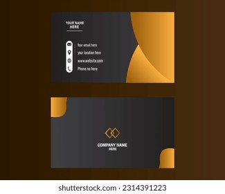 yellow and black colorful minimal business card template 