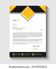 Diseño de membrete creativo amarillo y negro