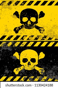 Yellow and black danger warning sign vector