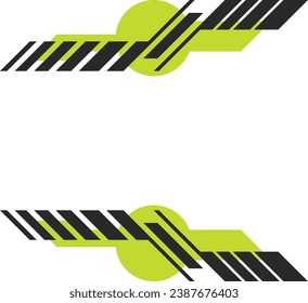 Yellow and black decals. Decals for cars, mini trucks, motorcycle modifications. Set of race car graphics isolated race elegant stripes vector design background technology modern theme for wrap