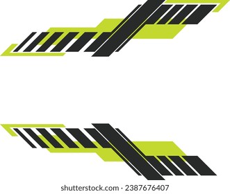 Yellow and black decals. Decals for cars, mini trucks, motorcycle modifications. Set of race car graphics isolated race elegant stripes vector design background technology modern theme for wrap