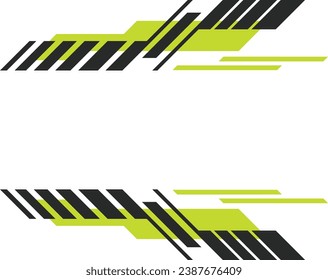 Yellow and black decals. Decals for cars, mini trucks, motorcycle modifications. Set of race car graphics isolated race elegant stripes vector design background technology modern theme for wrap
