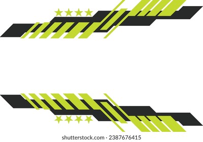 Yellow and black decals. Decals for cars, mini trucks, motorcycle modifications. Set of race car graphics isolated race elegant stripes vector design background technology modern theme for wrap