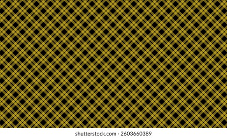 Yellow and black diagonal background. Plaid checkered seamless pattern.
