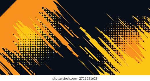 Fondo de semitono diagonal amarillo y negro