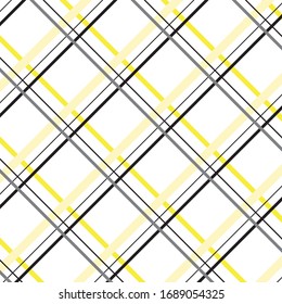 Yellow and Black Diagonal Plaid Texture 