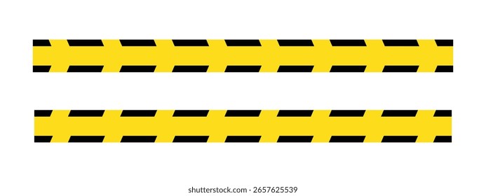 Cintas de advertencia con rayas diagonales amarillas y negras sin texto, comúnmente utilizadas para marcas de peligro, zonas de construcción, límites de seguridad y elementos visuales de área restringida