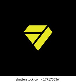 logotipo amarillo de diamante negro con formato vectorial que se puede utilizar para cualquier cosa