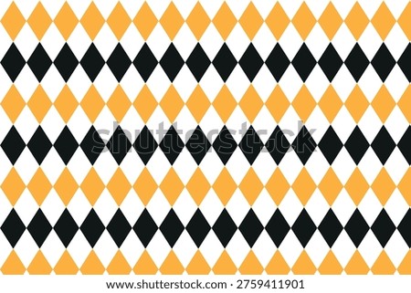 Yellow and black diamond pattern on white background . Yellow and black diamond background and wallpaper . Vector illustration