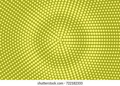 Yellow and black dotted halftone vector background. Bright halftone banner template. Vintage dotted pattern. Centered halftone gradient. Pop art surface design. Sunny yellow dotted texture or backdrop