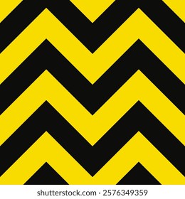 Yellow, black double chevron stripes background. An upward pointing twin v-shape pattern.