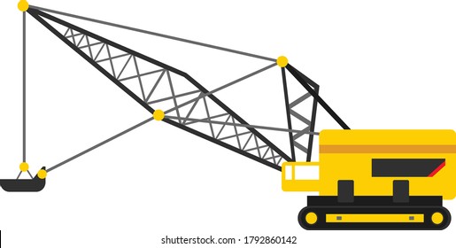 Yellow Black Dragline Vector Illustration