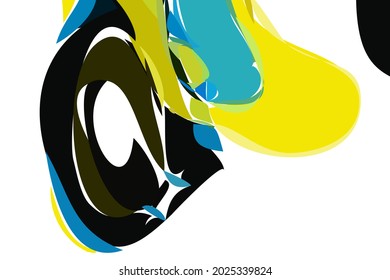 Yellow and black dynamic background. Abstract vector.Digital curve design. 2D rendering digital illustration.