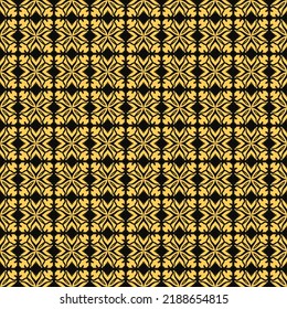 fondo de patrón sin soldadura de flores amarillas y negras, tela y alfombra abstracta de ilustración floral 