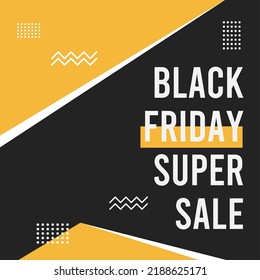 yellow black friday poster template suitable for social media marketing post