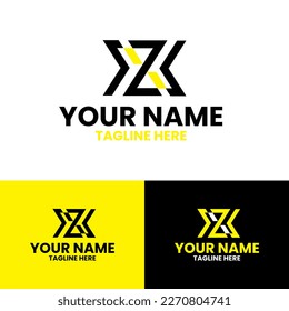 yellow and black gaming themed letter z ambigram logo.