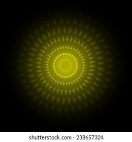 Yellow and black gradient Abstract vector ornament