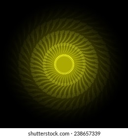 Yellow and black gradient Abstract vector ornament
