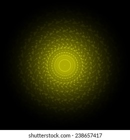 Yellow and black gradient Abstract vector ornament