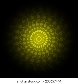 Yellow and black gradient Abstract vector ornament