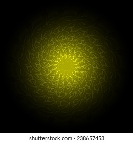 Yellow and black gradient Abstract vector ornament