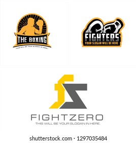 yellow black gray people boxing gloves initials FZ logo design concept vector suitable for sport recreation competition fitness gym 