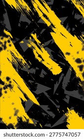 Yellow and Black Grunge Racing Texture for Sports Jersey Design