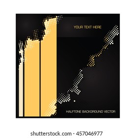 yellow black halftone abstract background vector illustration