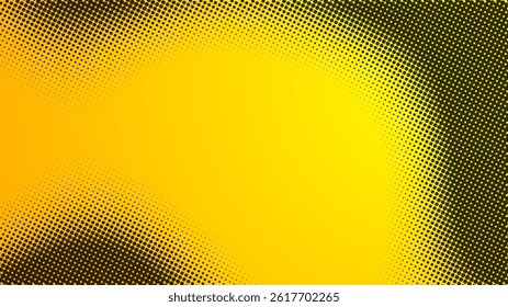 Yellow and black halftone abstract pattern with paint vector splash. Brush spray scratch in comic banner effect with graphic strokes. Friday design with rough wall dots and grunge frame elements.
