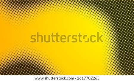 Yellow and black halftone abstract pattern with paint vector splash. Brush spray scratch in comic banner effect with graphic strokes. Friday design with rough wall dots and grunge frame elements.