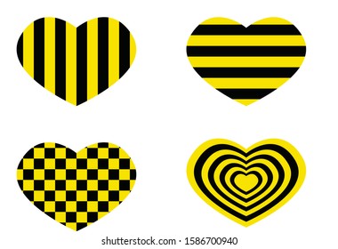 Yellow and black heart logo