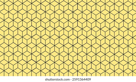Yellow and black honeycomb seamless pattern as a background