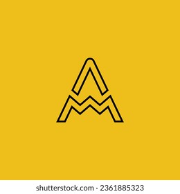  amarillo y negro Letra inicial logotipo A y símbolo de alas. Letra A Logo. Un vector de diseño de letras,
 letra simple una plantilla de logotipo