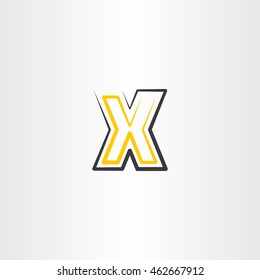 yellow black letter x vector icon logo 