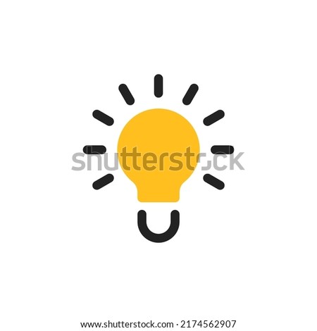 yellow and black light bulb icon like insight. flat trend modern more efficiency logotype graphic web design element isolated on white. concept of aha moment and quizz sign or think outside the box