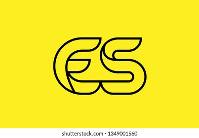 yellow black line alphabet letter ES E S logo combination icon for a company business or corporate identity design