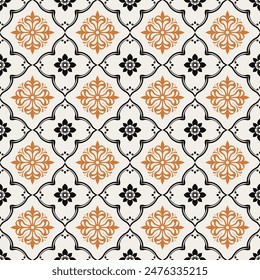Yellow and black luxury vector seamless pattern. Ornament, Traditional, Ethnic, Arabic, Turkish, Indian motifs. Great for fabric and textile, wallpaper, packaging design or any desired idea.