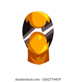 Yellow and black mask of super hero face vector Illustration on a white background